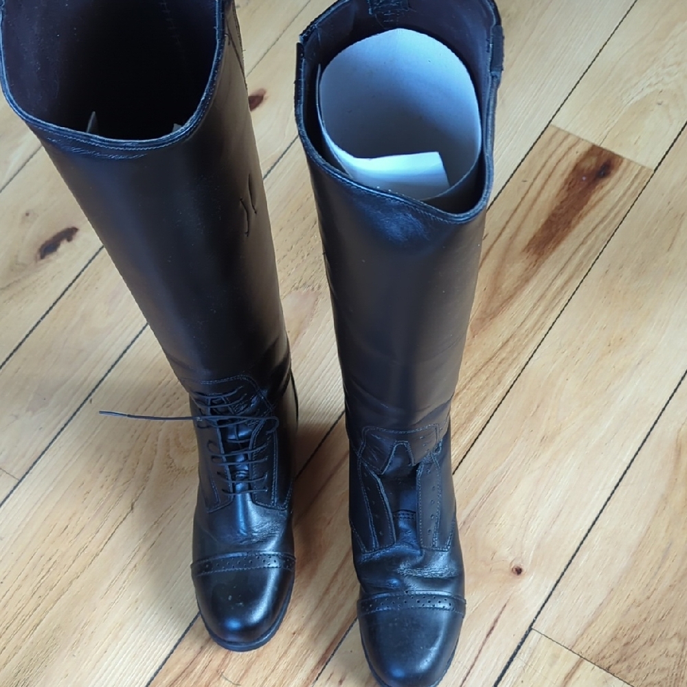 Black Leather Riding Boots